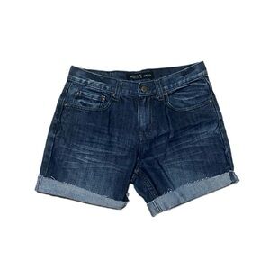 Bailey’s Point Women’s Cuffed Dark Denim Original Bootcut Jean Shorts Sz 30 X 32